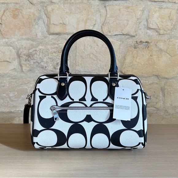Coach Rowan Graphic black white Bold CC signature handbag&wallet NWT Authentic - Picture 4 of 12